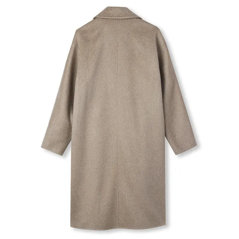 100 % Cashmere Lapel Collar Women Coat