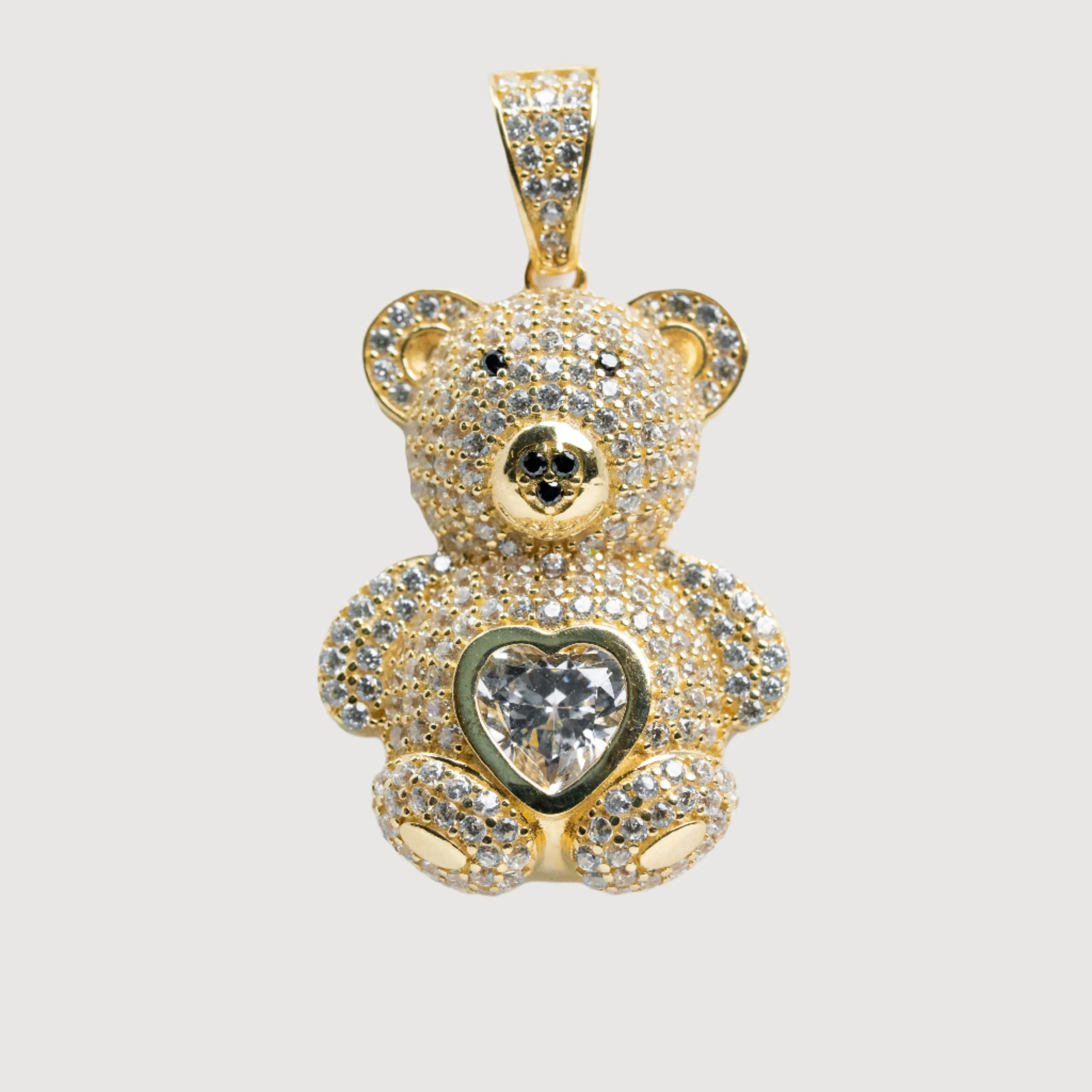 14k Yellow Gold Teddy Bear Pendant