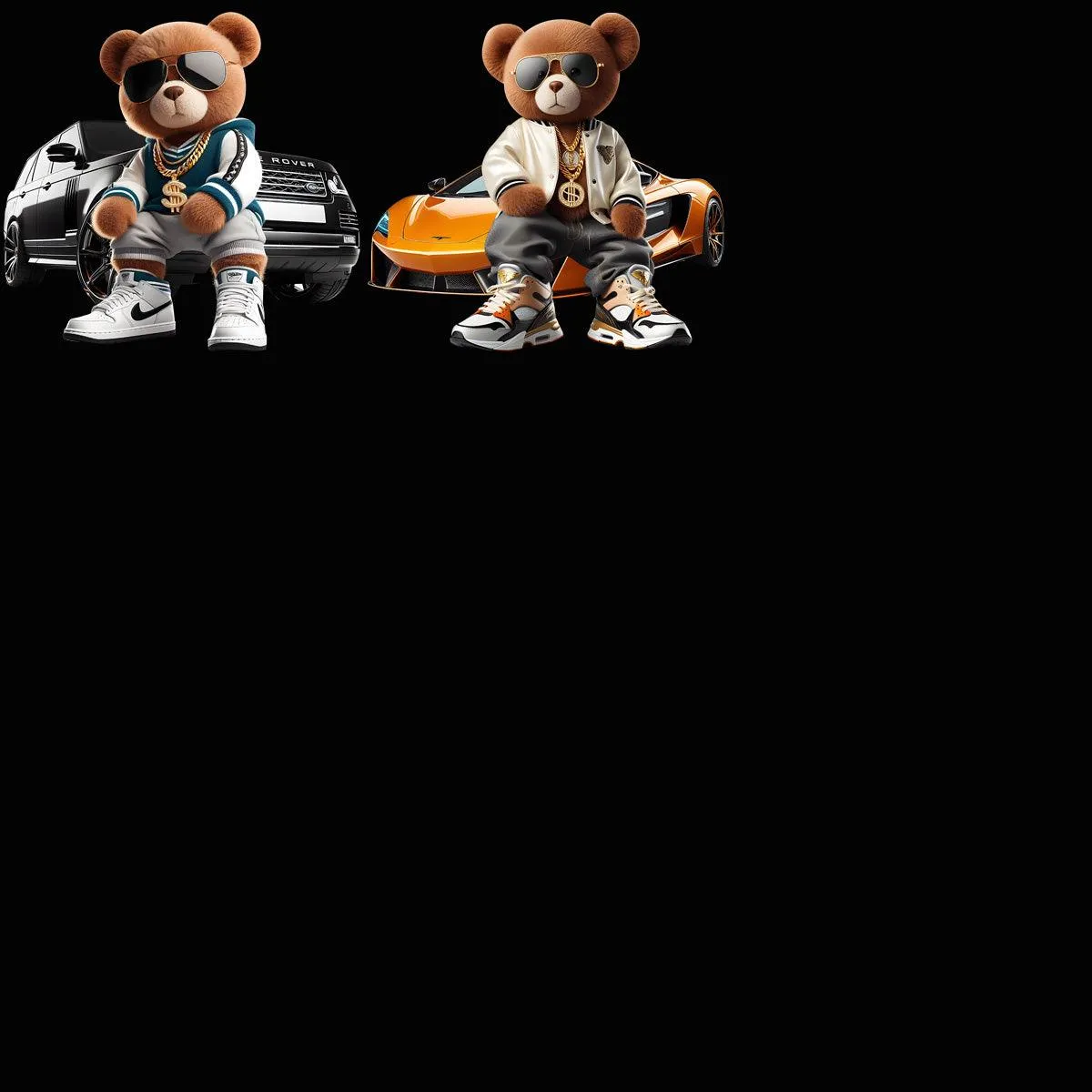 20 Luxury Cars Teddy Bear Designs Bundle PNG