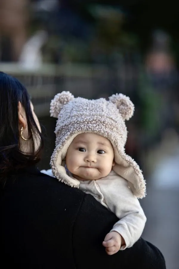 7 A.M Enfant Oatmeal Cub Set - Teddy | Hat & Mittens