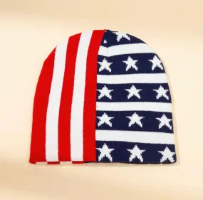 AD Winter Hat American Flag Knit Beanie Fun USA Hat