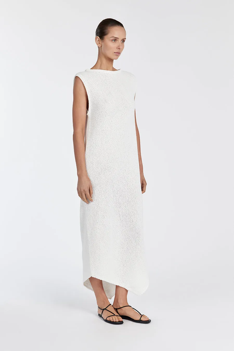 ALTHEA OFF WHITE MIDI DRESS