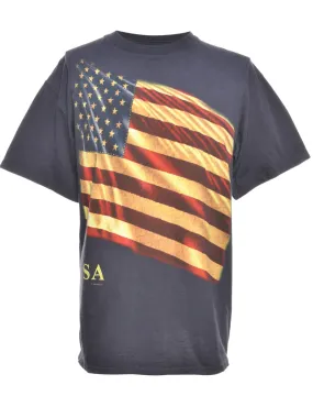 America Flag Design Tultex Printed T-shirt - L