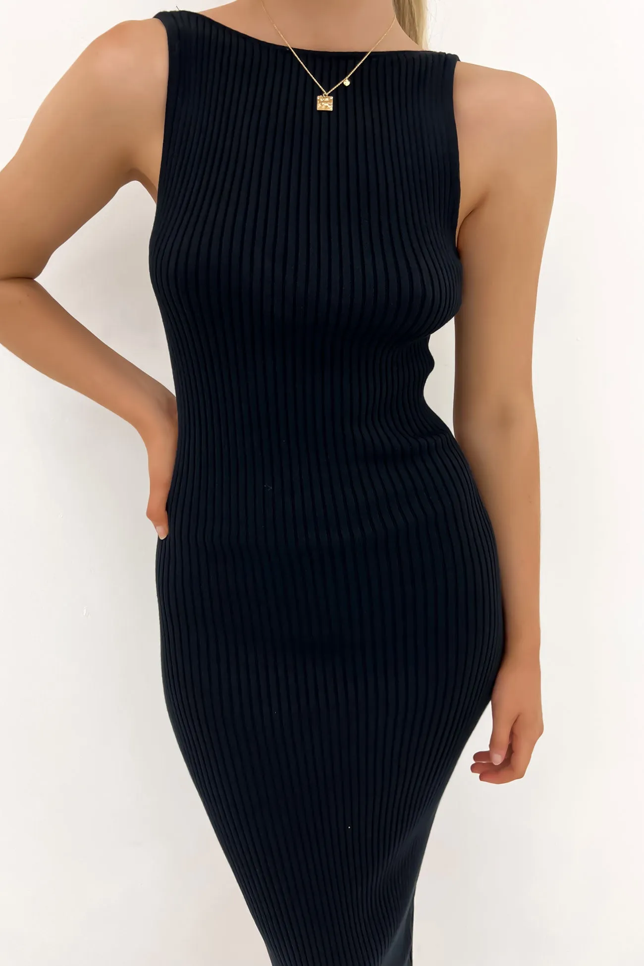 Ami Knit Dress Black