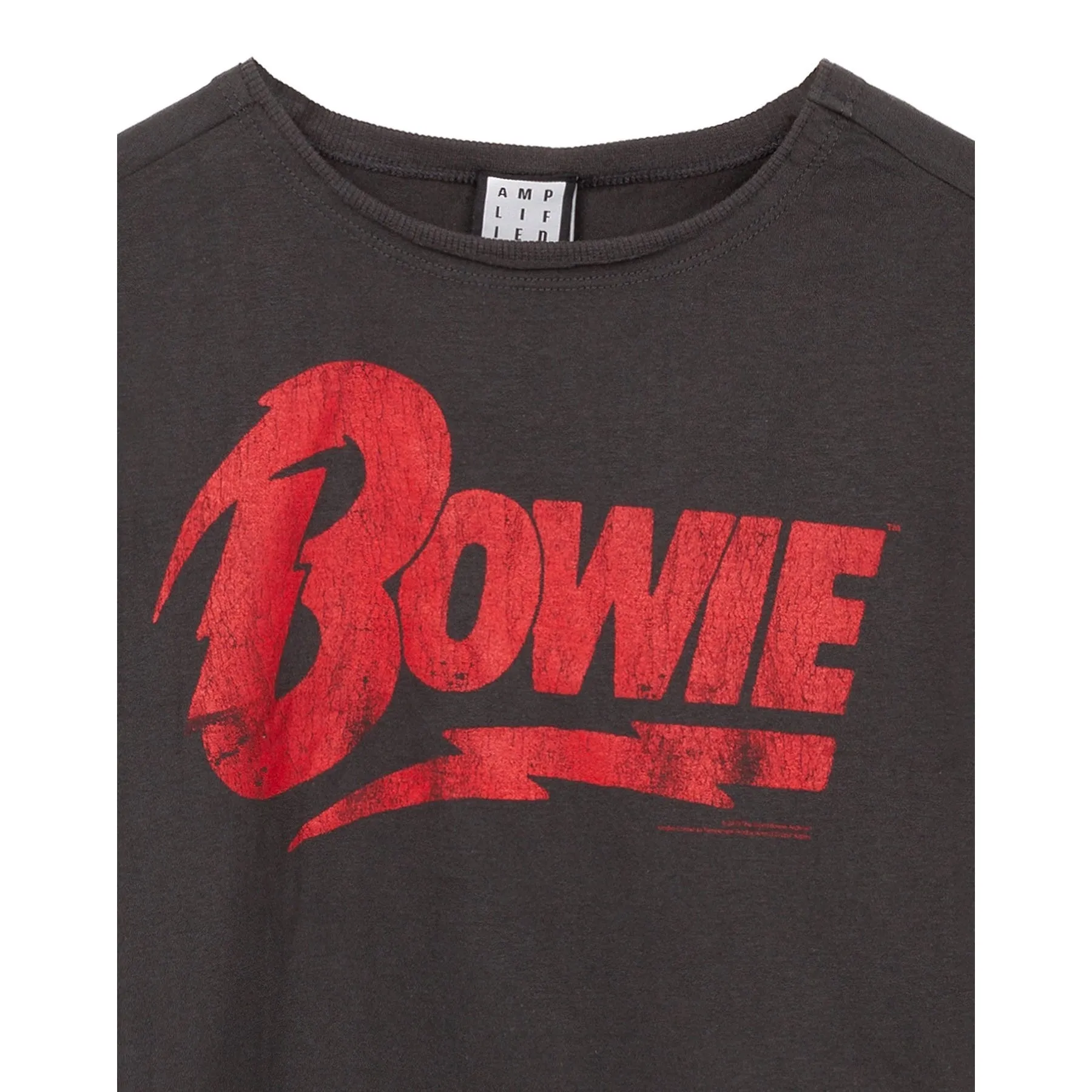 Amplified Womens/Ladies David Bowie Logo Cropped T-Shirt