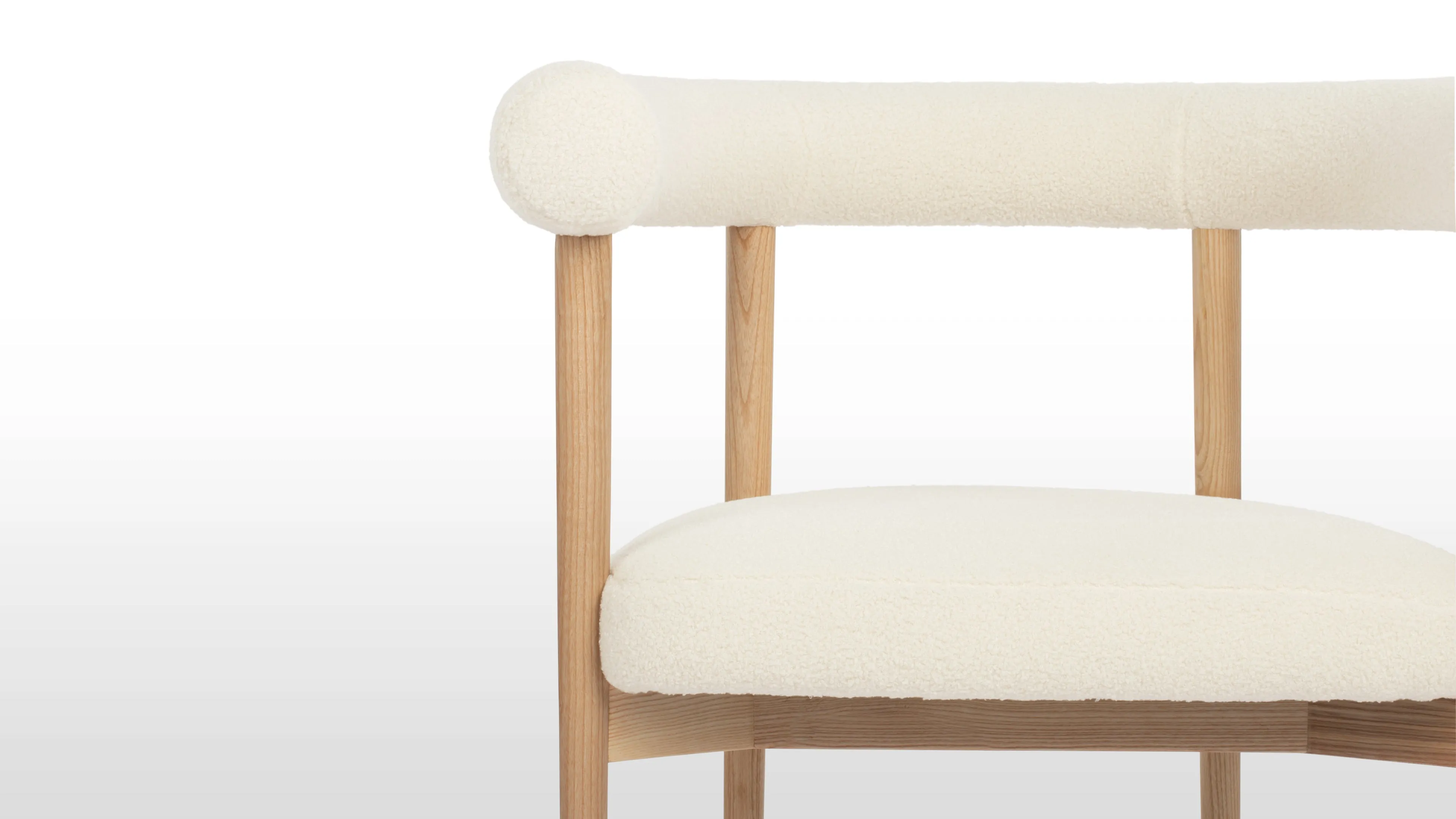 Andie - Andie Armchair, White Teddy and Natural Ash