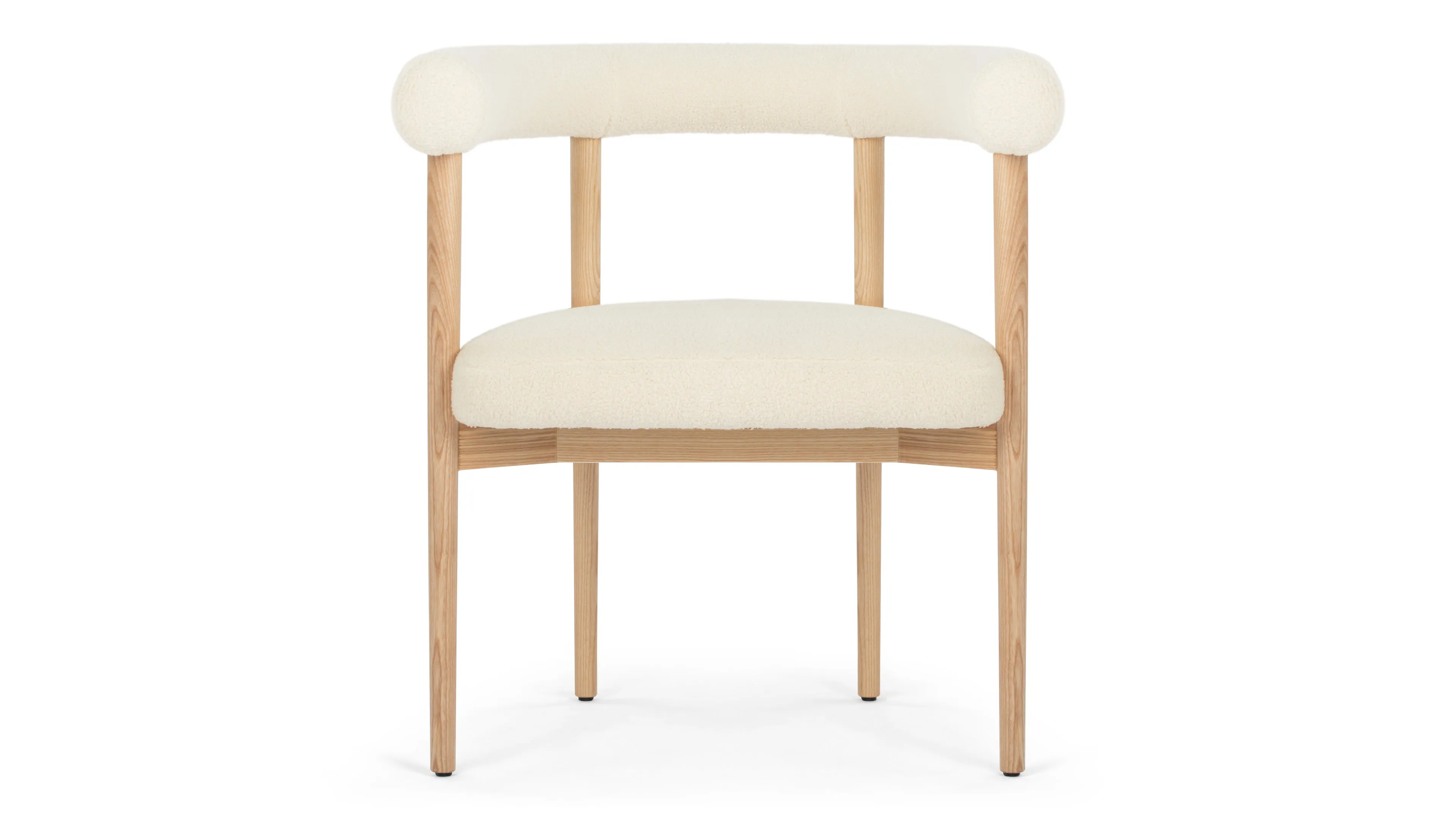 Andie - Andie Armchair, White Teddy and Natural Ash