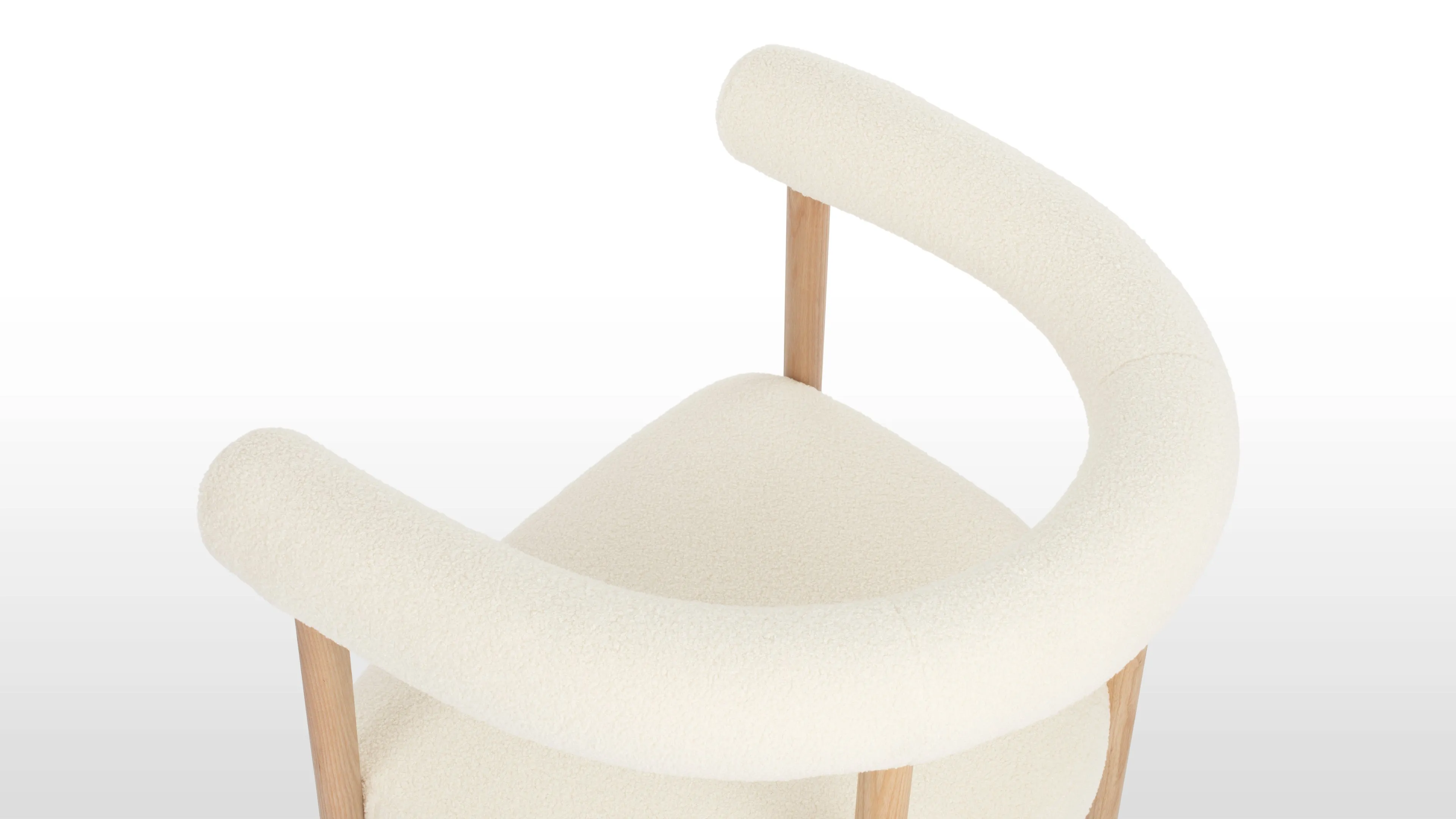 Andie - Andie Armchair, White Teddy and Natural Ash