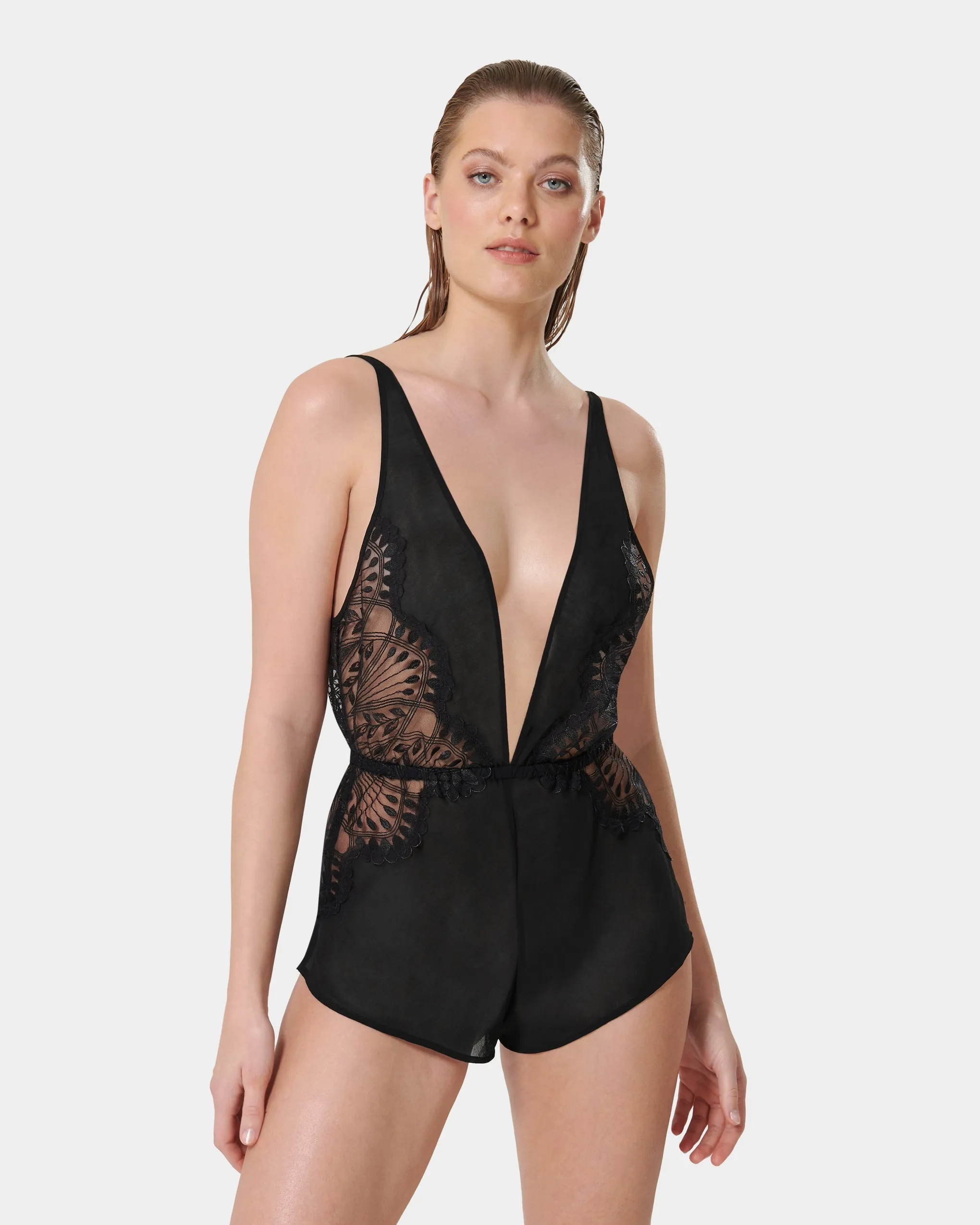 Augusta Luxury Satin Teddy Black