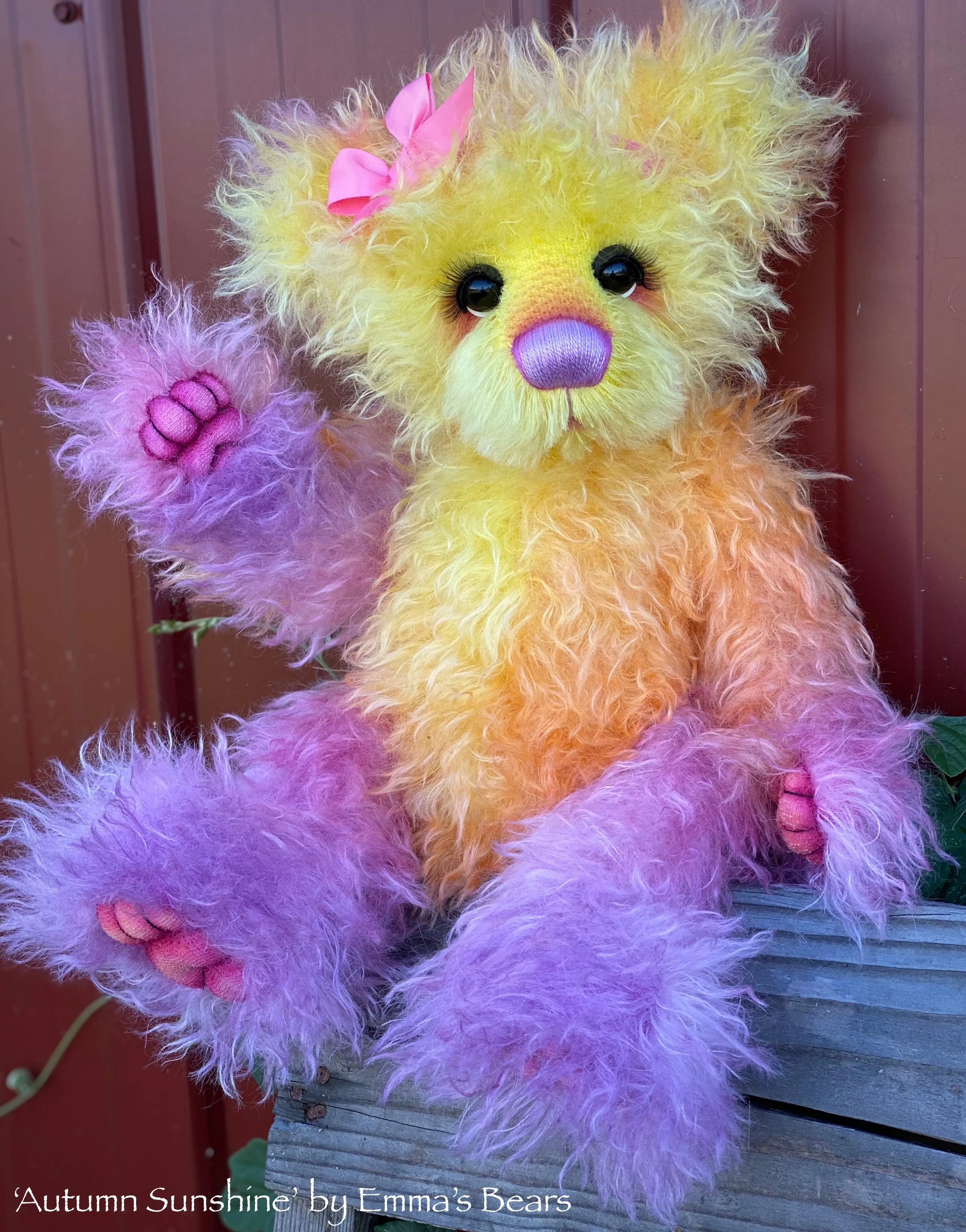 Autumn Sunshine - 18" Hand-Dyed Mohair Artist Baby Bear by Emma's Bears - OOAK