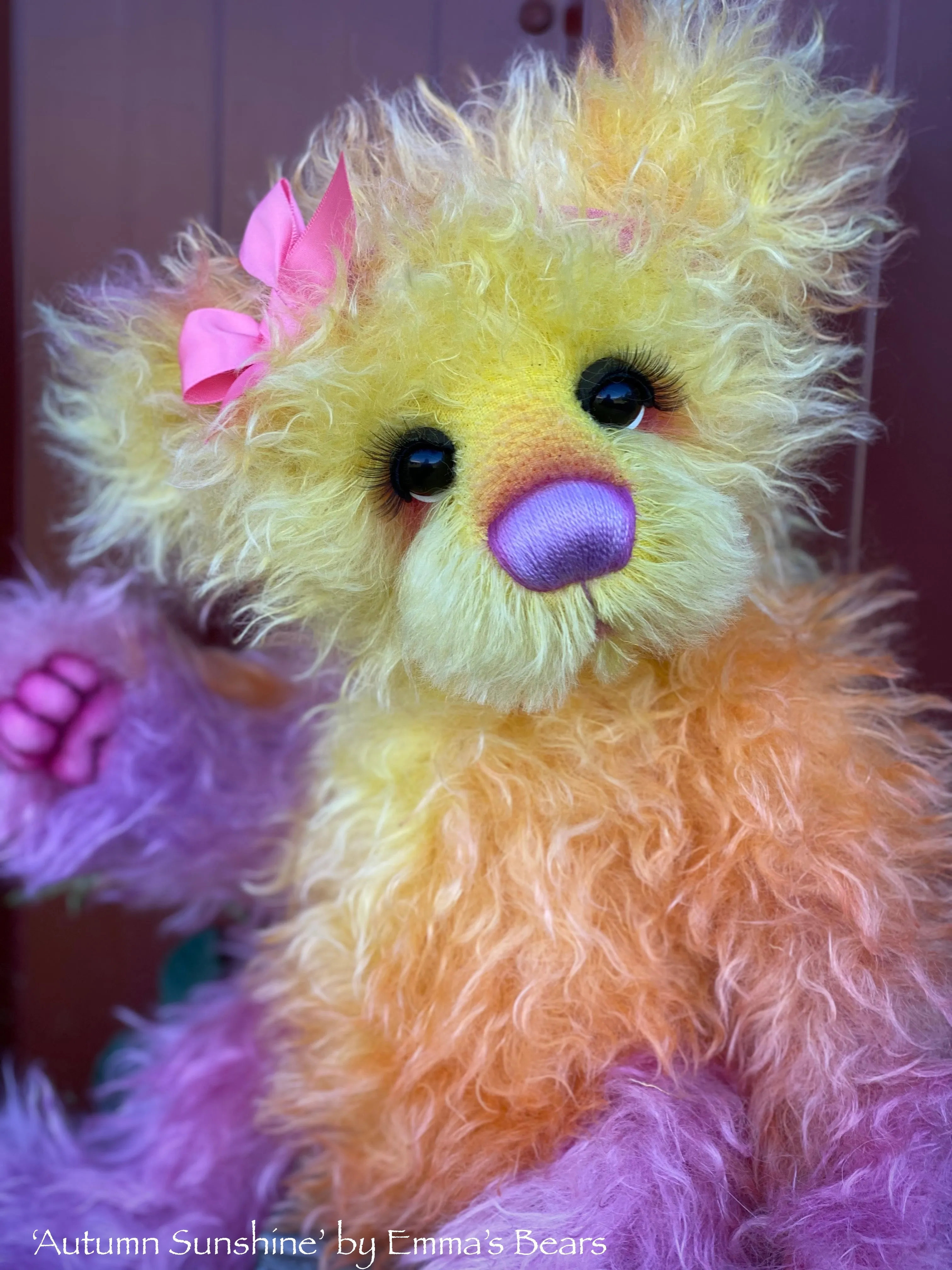 Autumn Sunshine - 18" Hand-Dyed Mohair Artist Baby Bear by Emma's Bears - OOAK