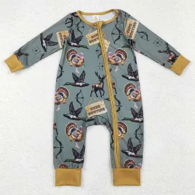 Baby Infant Boys Rompers Hunting Deers Ducks Bamboo Zip Rompers LR1680