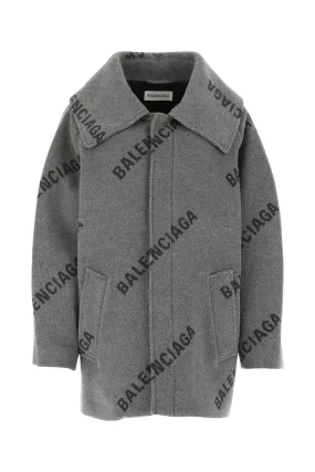 Balenciaga Logo Printed Coat