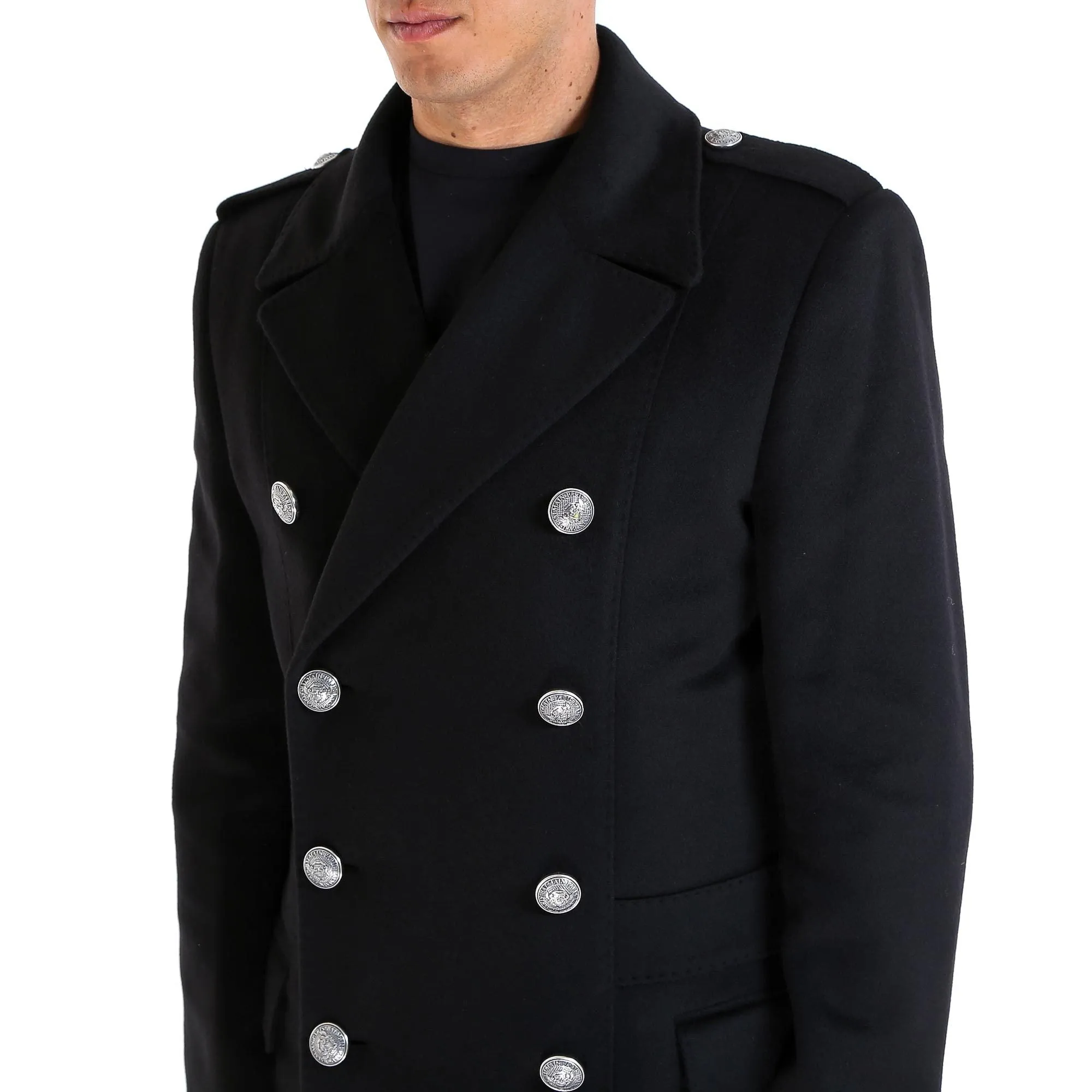 Balmain Double Breasted Long Coat