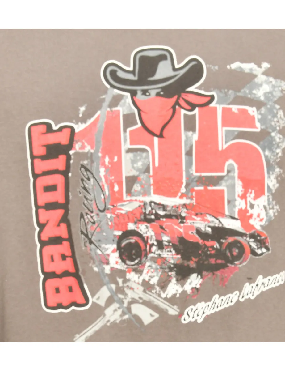 Bandit Racing Grey Gildan Printed T-shirt - XL