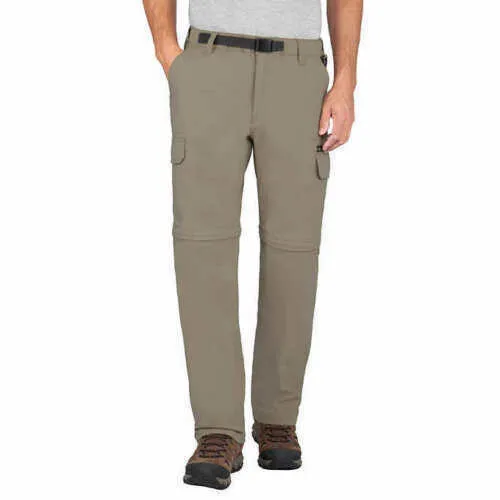 BC Clothing Mens Zip off Pants Shorts Sand Khaki Convertible