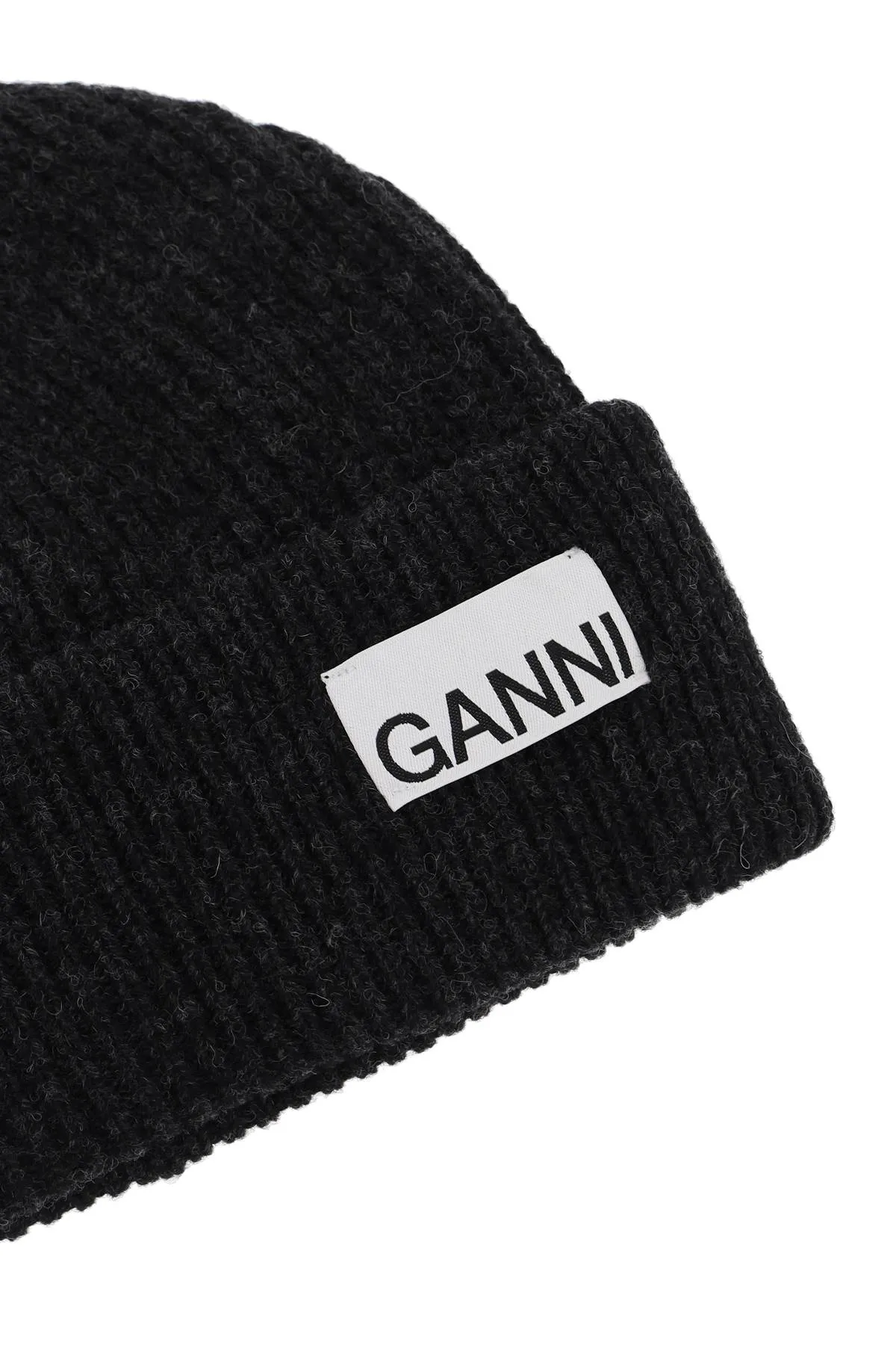 beanie hat with logo label