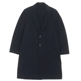 Belvest Cashmere Wool Chester Coat Dark Navy