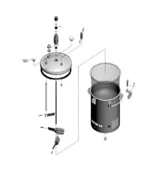 Binks 183G 5 Gallons ASME Galvanized Carbon Steel Pressure Tank - Double Regulated  & No Agitator