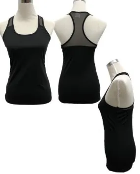 BLACK MESH SPORTS YOGA TANK TOP