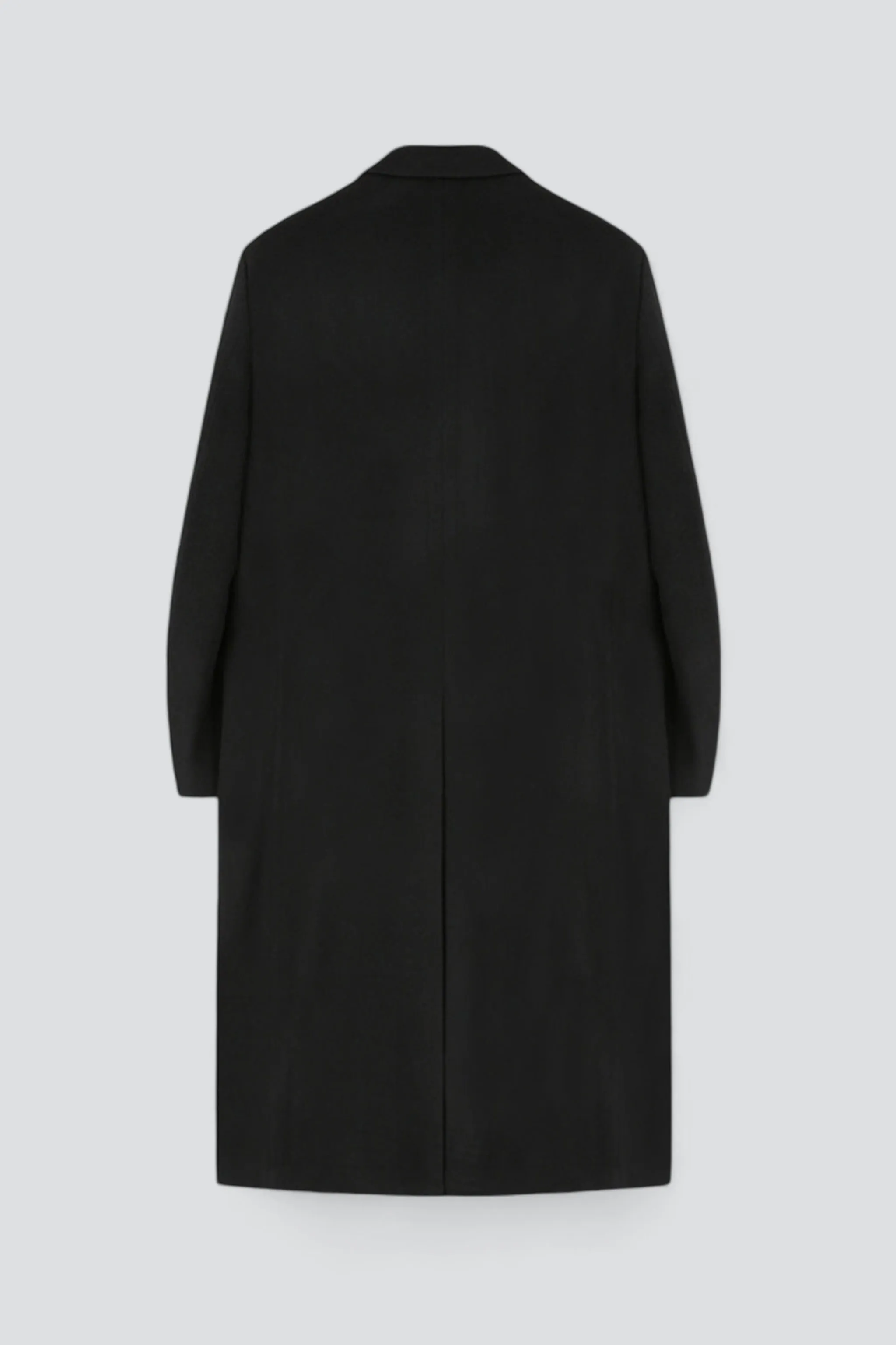 Black Wool and Cashmere Double-Breasted Coat