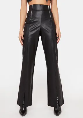 Blackout Sleek Vibing Vegan Leather Pants