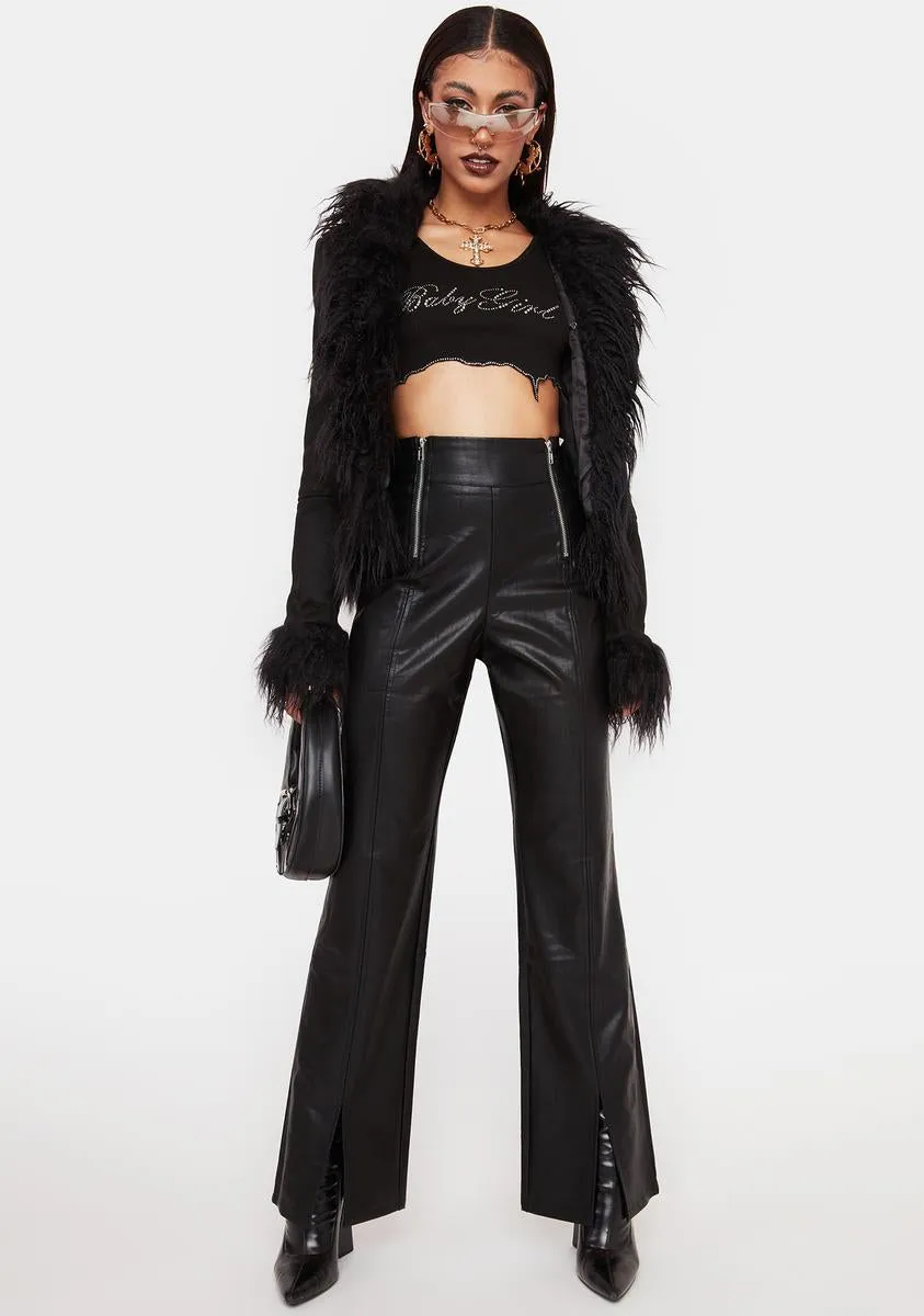 Blackout Sleek Vibing Vegan Leather Pants