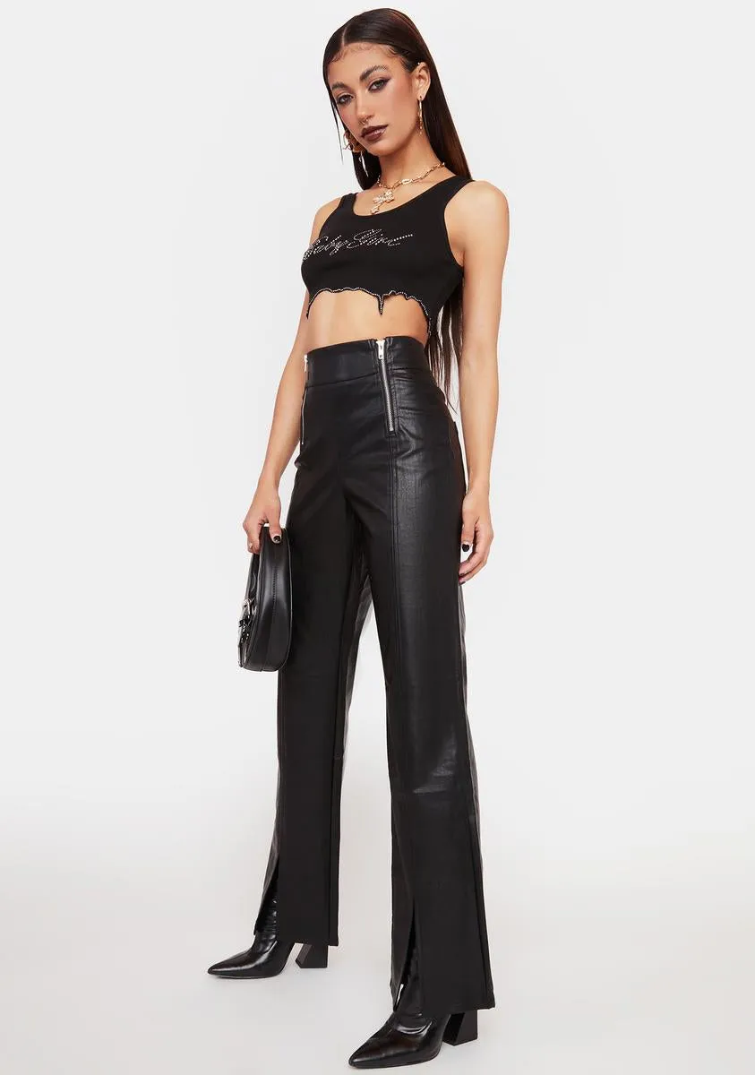 Blackout Sleek Vibing Vegan Leather Pants