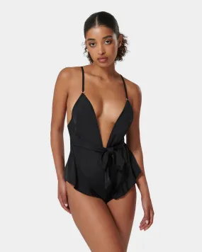 Blake Luxury Satin Teddy Black