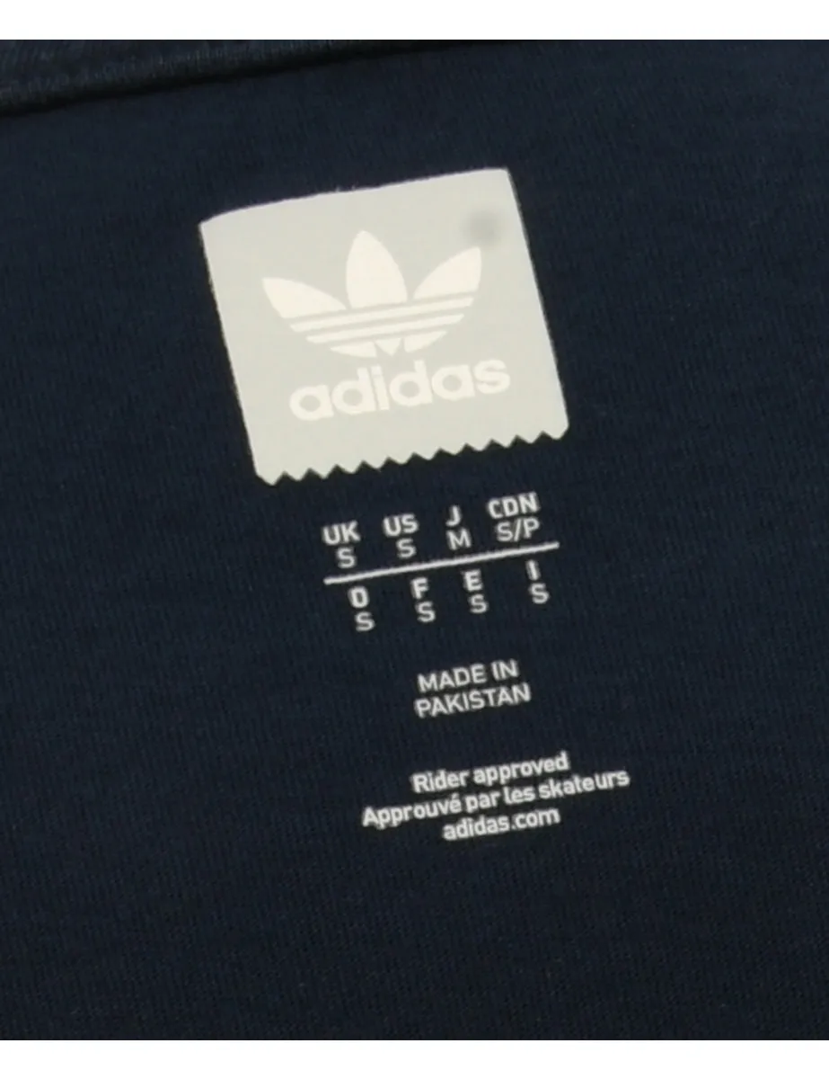 Blue Adidas Printed T-shirt - S