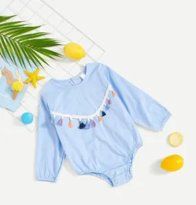 Blue Balloon Romper with Tassels #900028