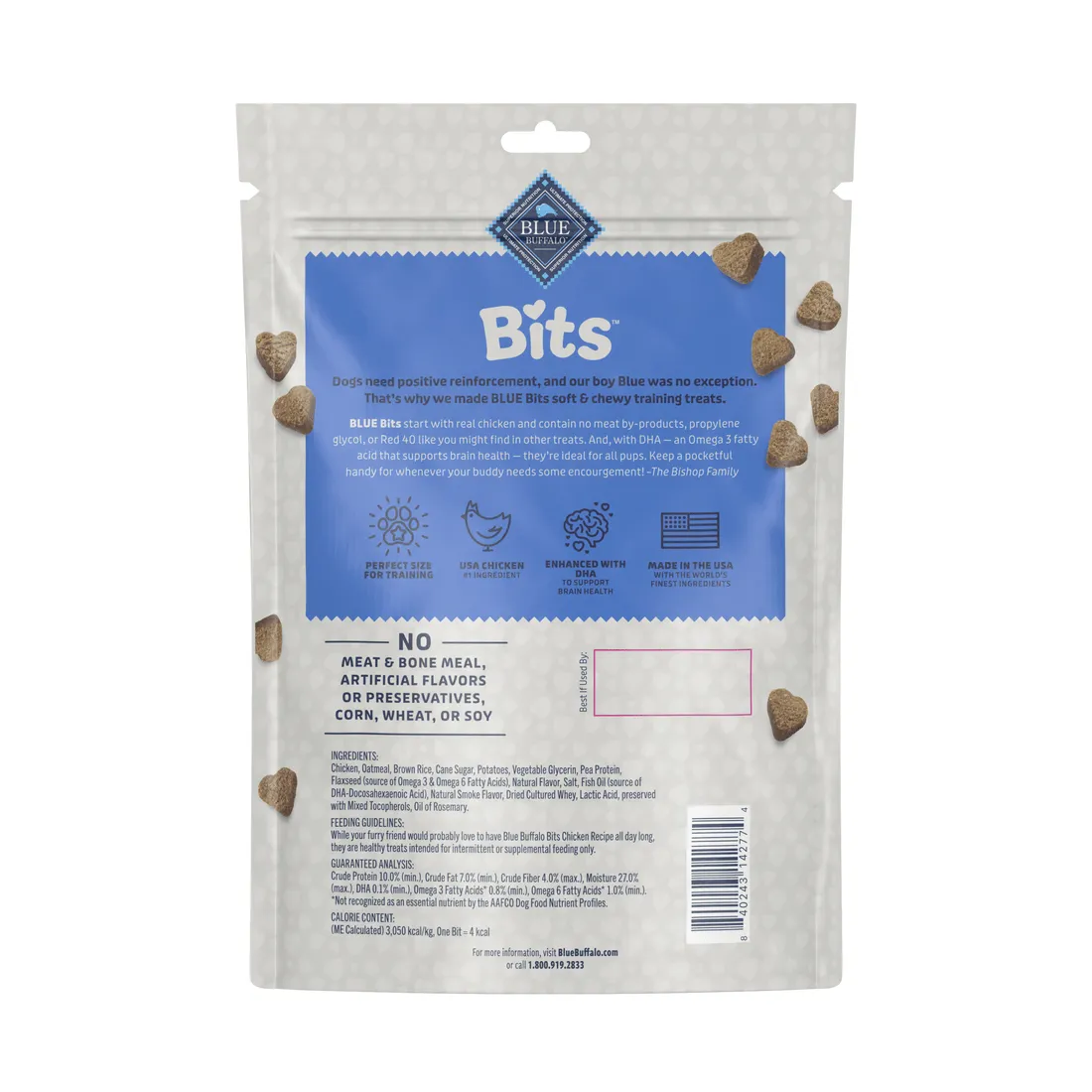 Blue Buffalo Bits Tasty Chicken Recipe Soft-Moist Training Dog Treats