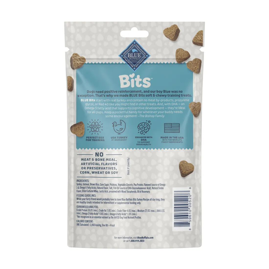 Blue Buffalo Bits Tempting Turkey Recipe Soft-Moist Training Dog Treats