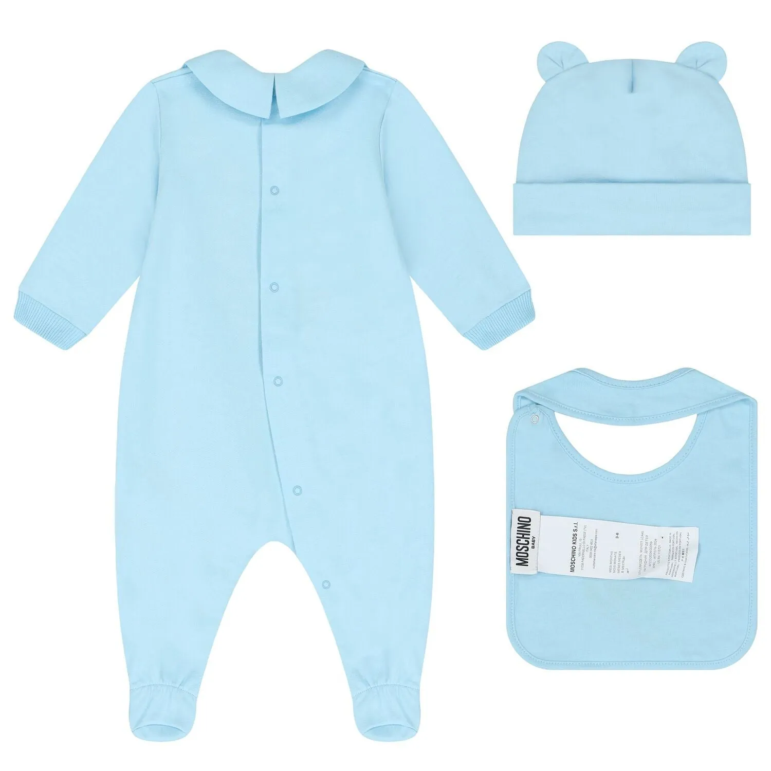 Blue Teddy Bear Logo Babygrow Gift Set