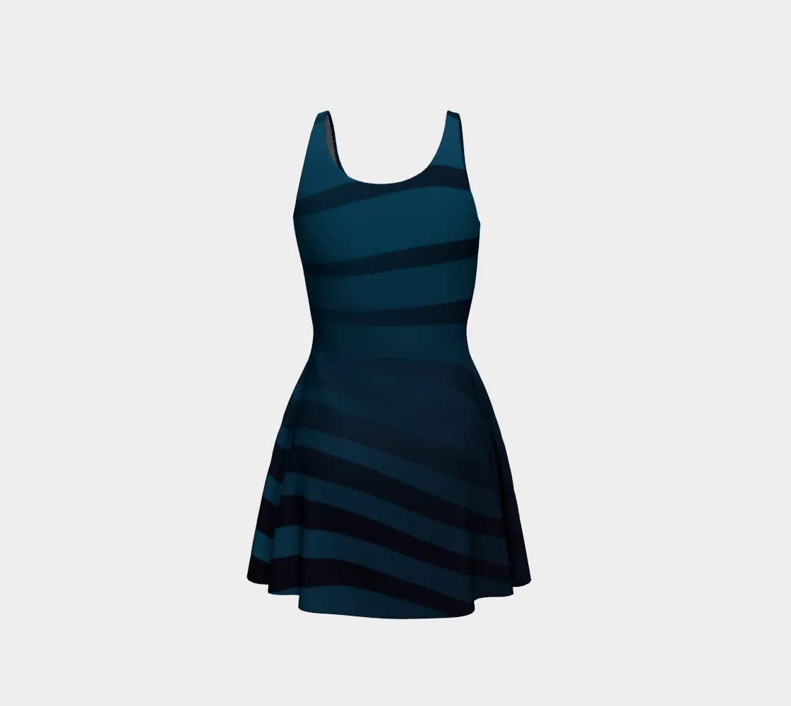 Blue Tiburon Flare Dress