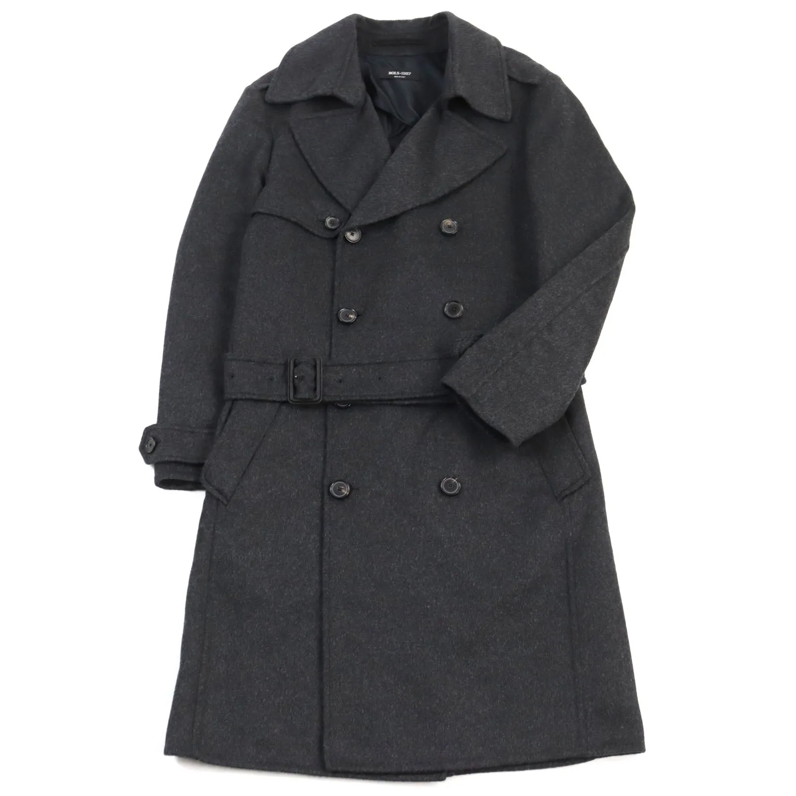 BOLS 1987 Cashmere Belted Long Coat Gray