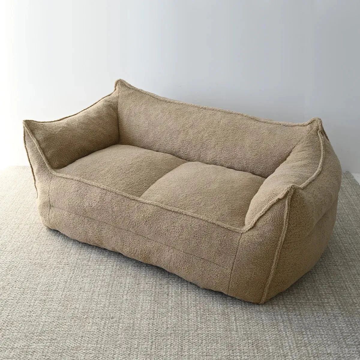 Boring Large Teddy Fabric Bean Bag Loveseat Sofa