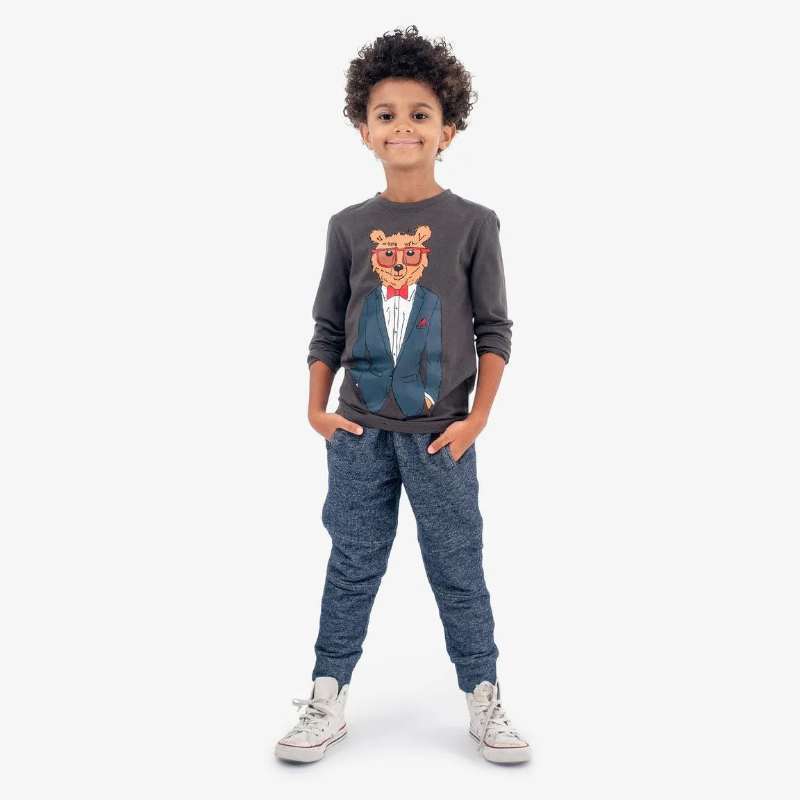 Boys Top | Mr. Bear Long Sleeve Graphic Tee | Appaman