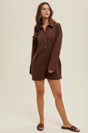 Brushed Button Romper