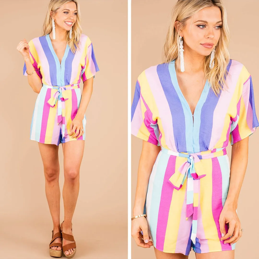 Buddy Love: Feels Like A Dream Pink Striped Romper