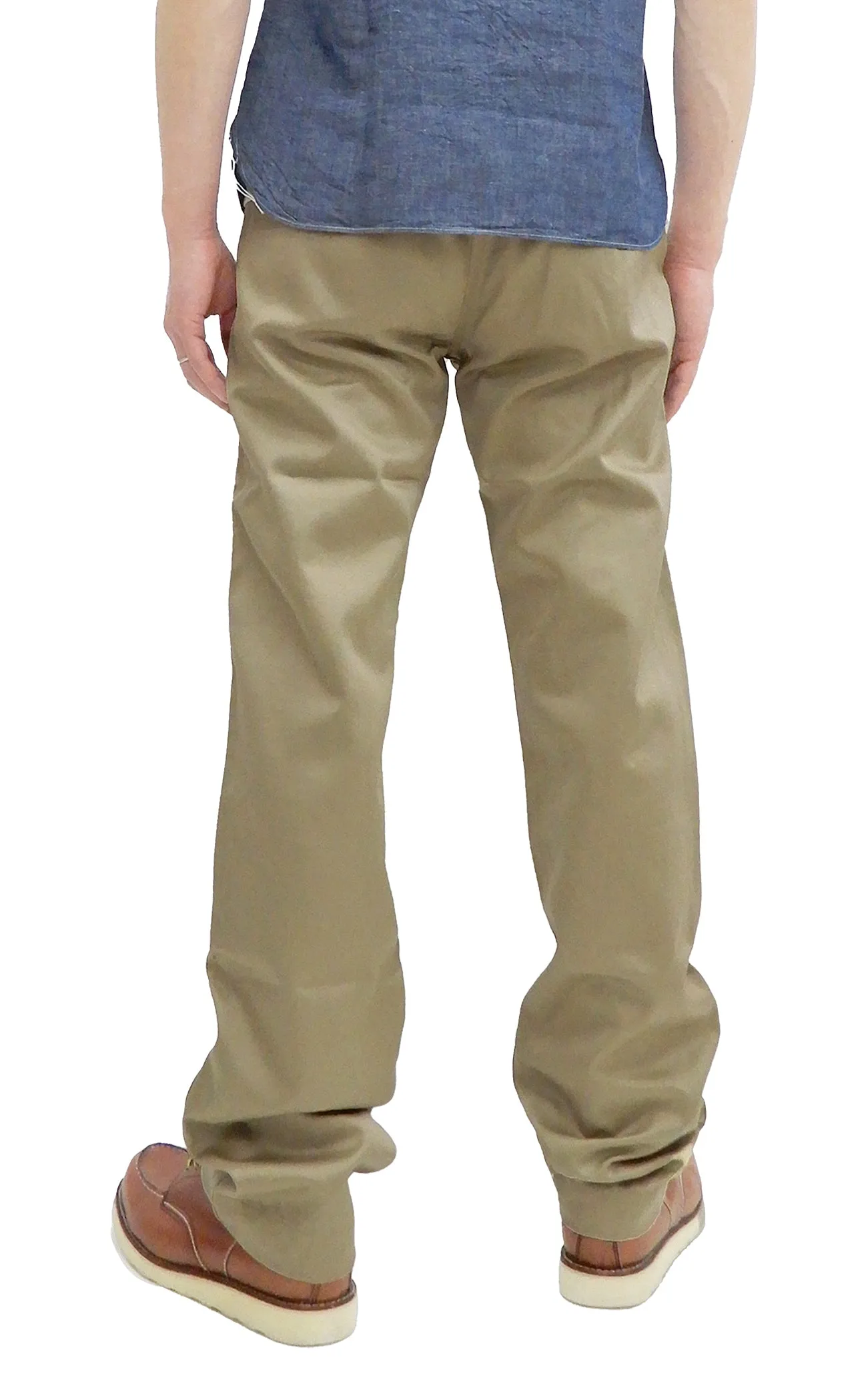 Buzz Rickson Trousers Men's Zip Fly Slimmer Fit US Army Chino Pants BR40025A 02 Khaki