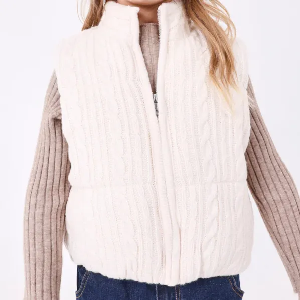 Cable Knit Chickpea Vest