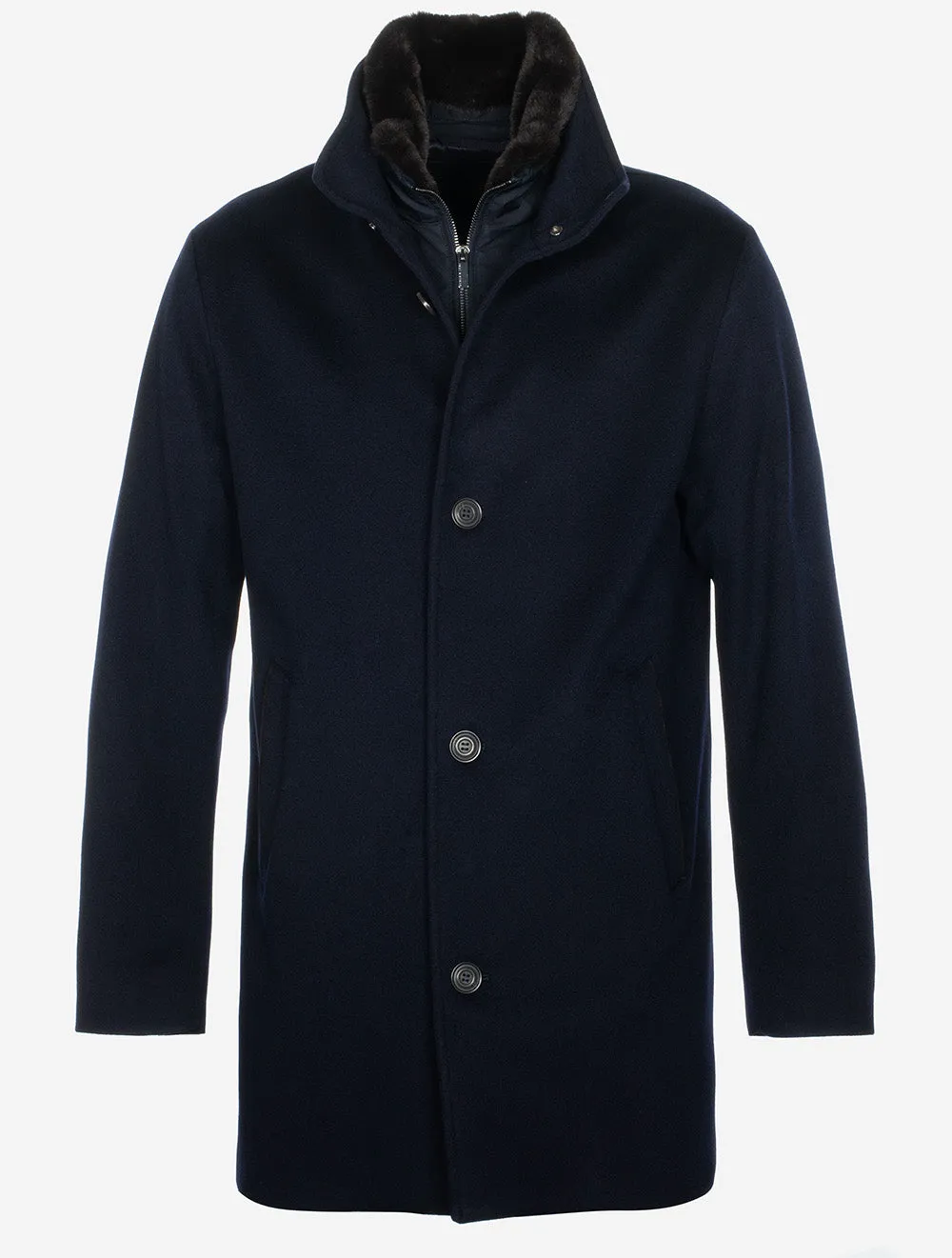 Cashmere Loropiana Strom System Coat Navy