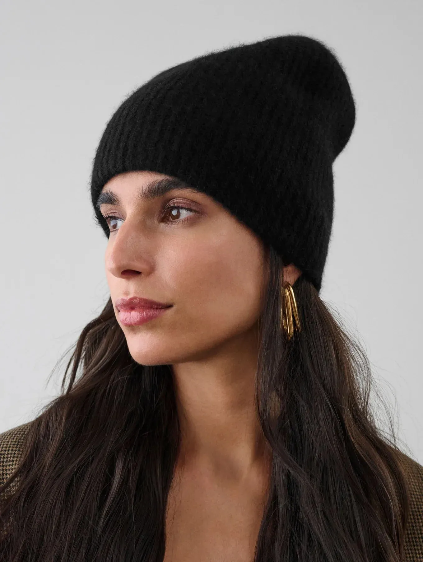 Cashmere Rib Beanie