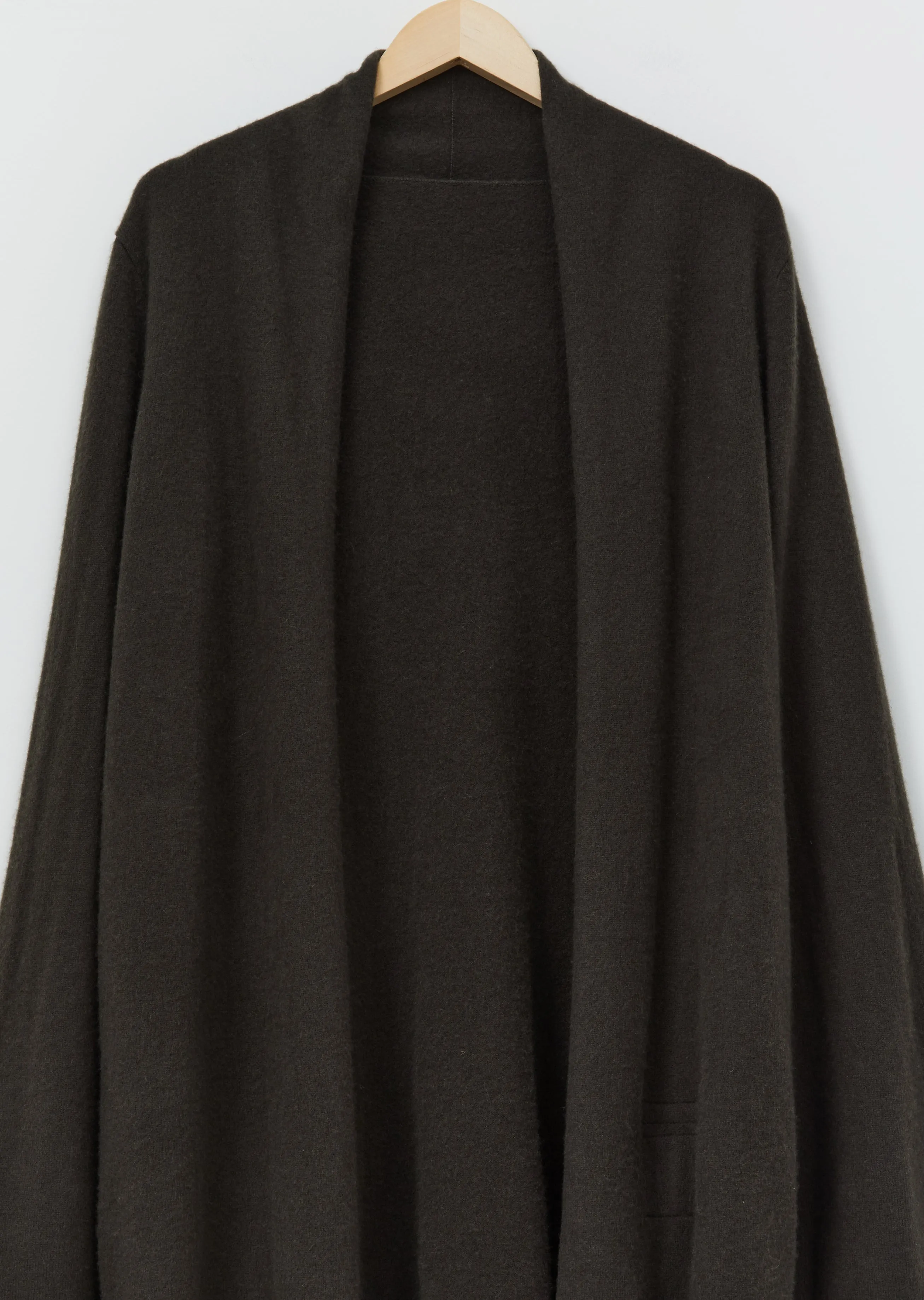 Cashmere Straight Cardigan w/ Wide Arm