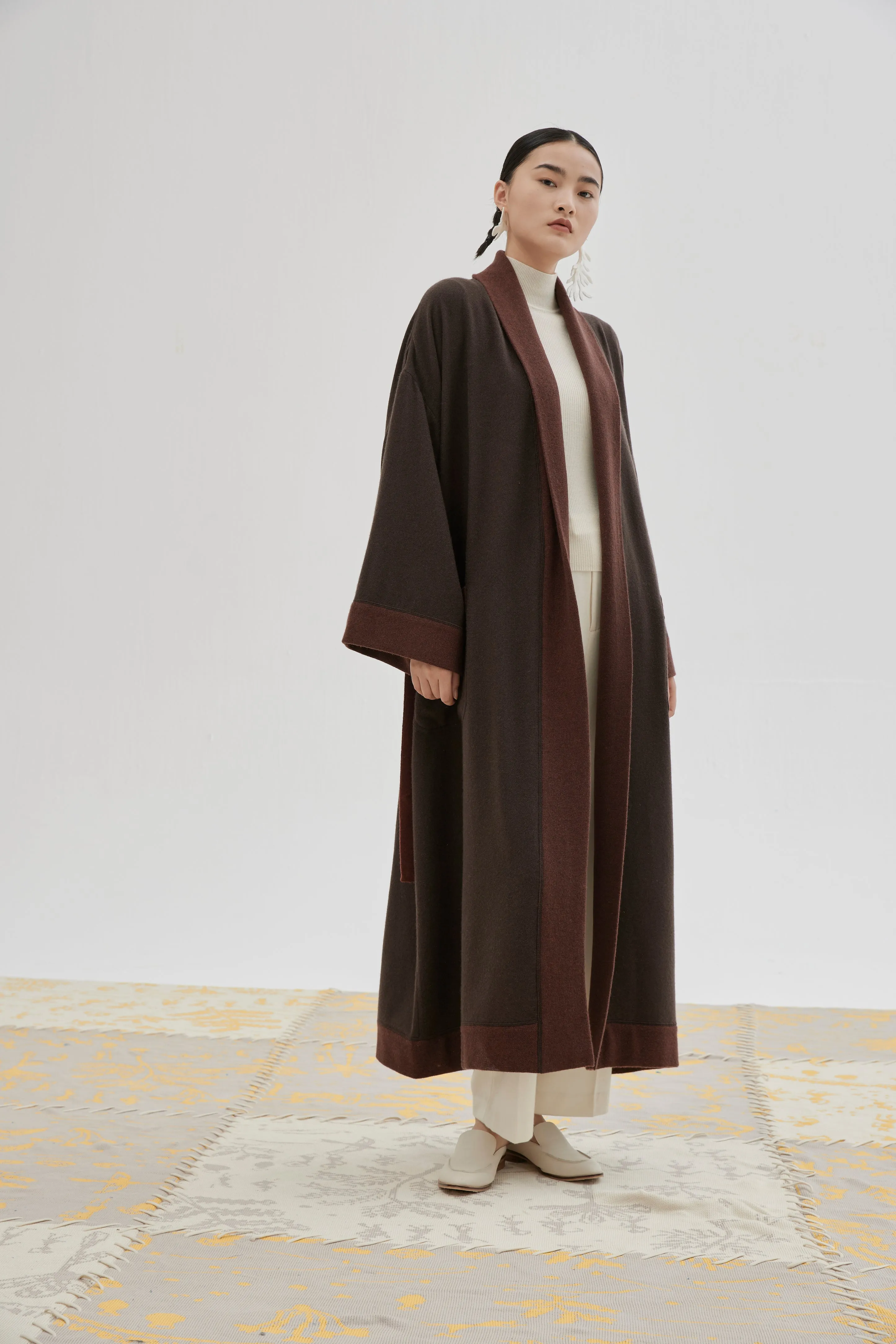 Cashmere wrap coat