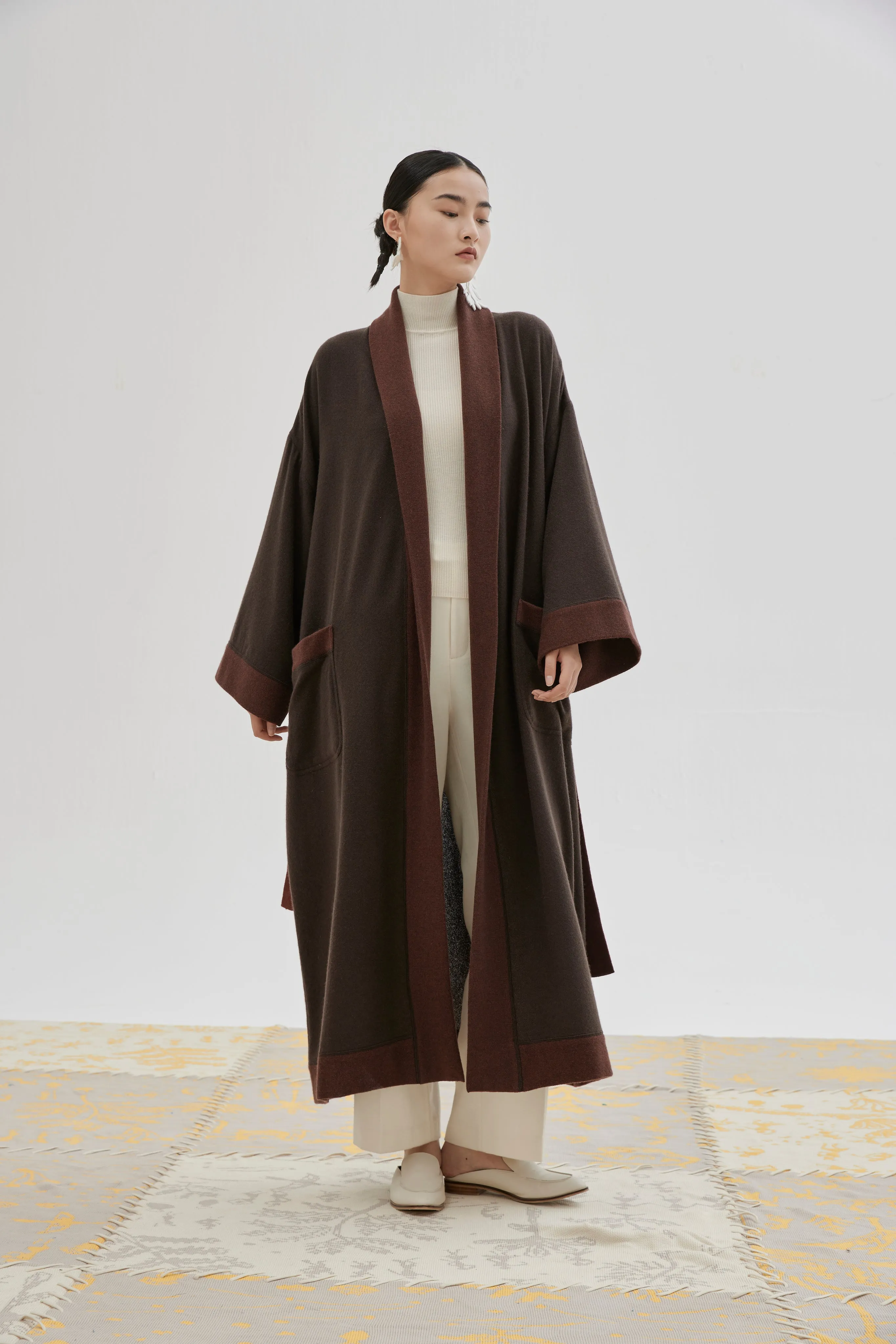 Cashmere wrap coat