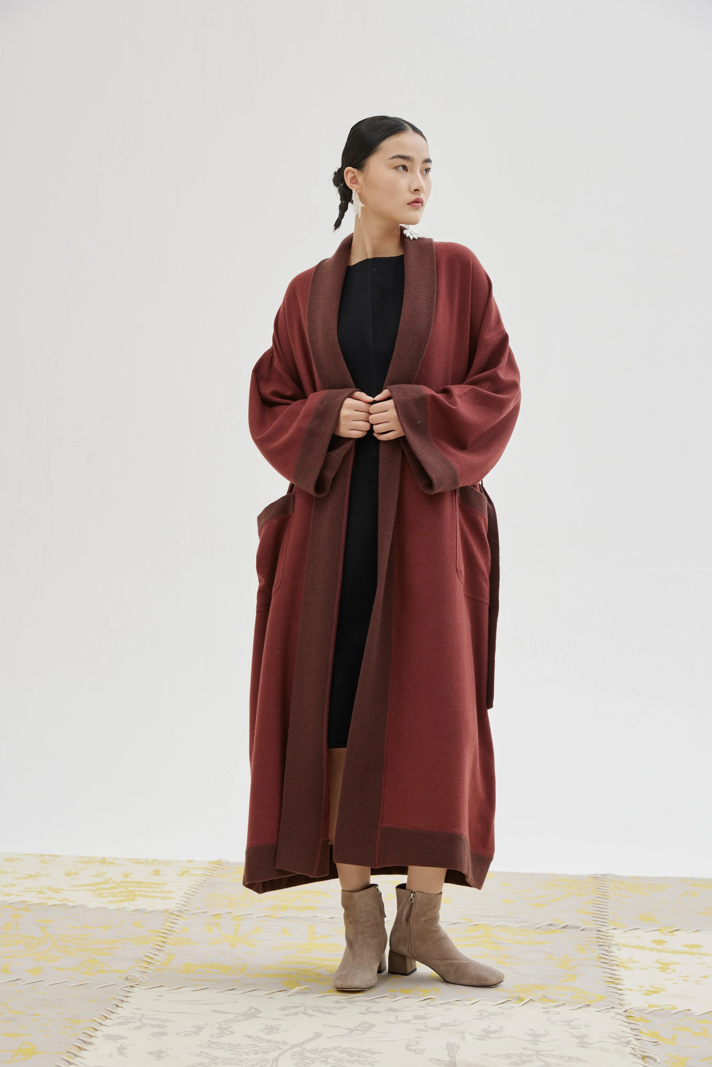 Cashmere wrap coat