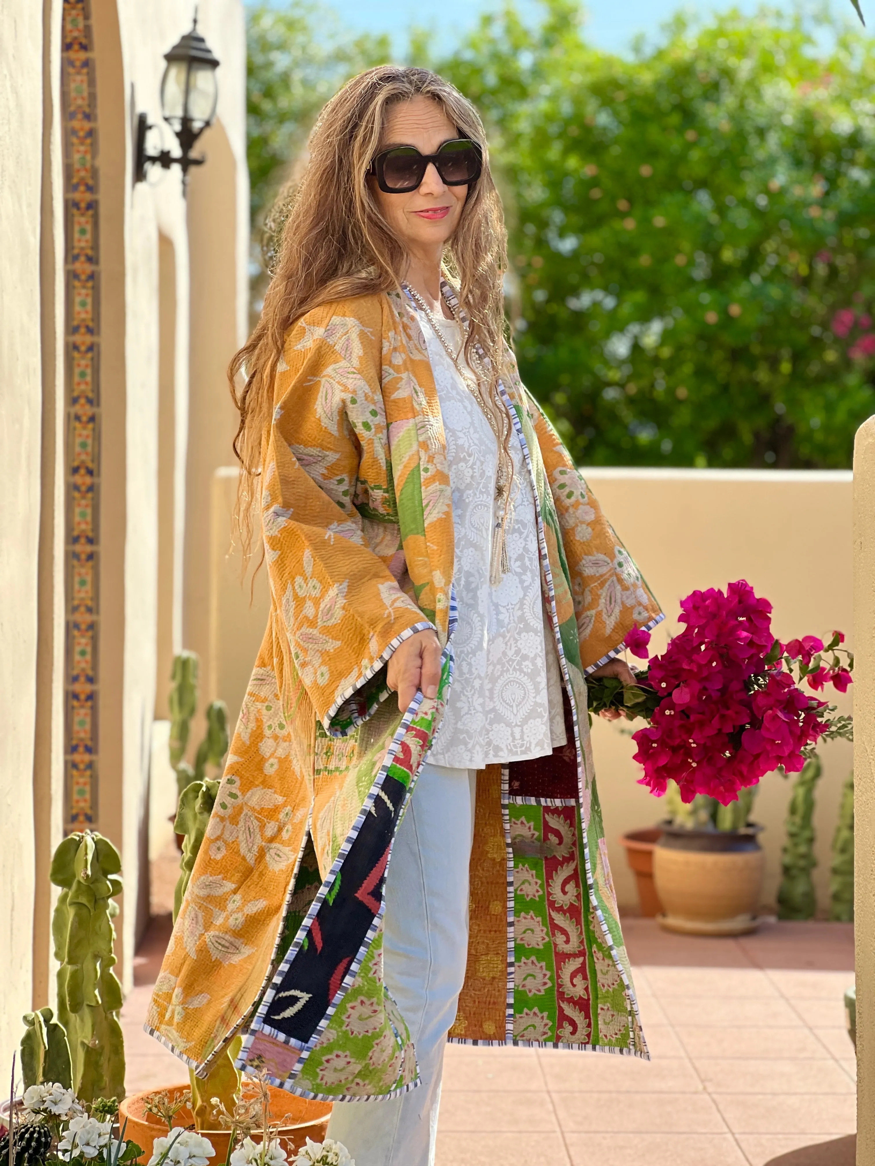 Citlali Quilted Vintage Kantha Coat One of a Kind