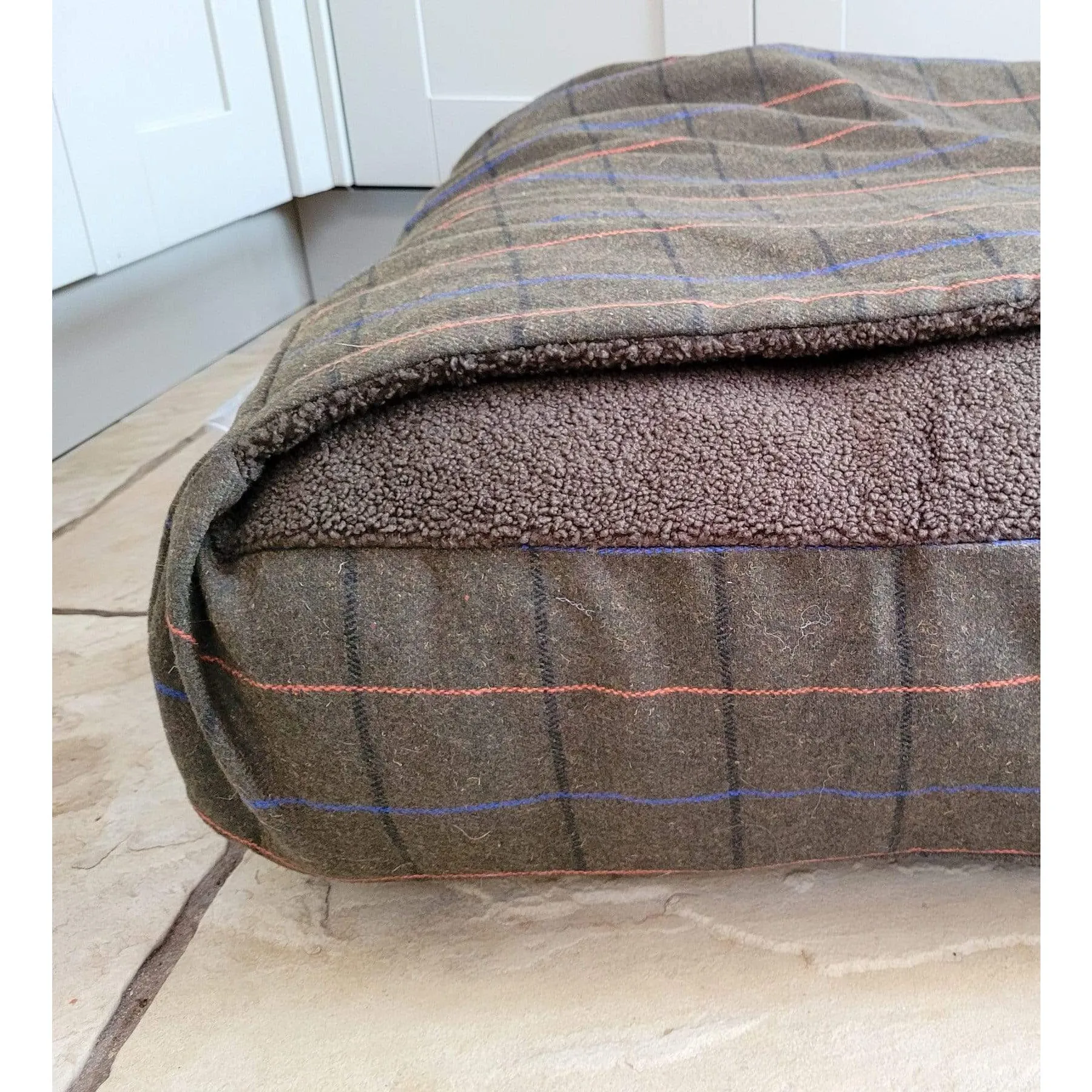 Collared Creatures - Green Tweed Luxury Dog Snuggle Bed / Snuggle Sack /Sleeping Sack Luxury Dog Bed